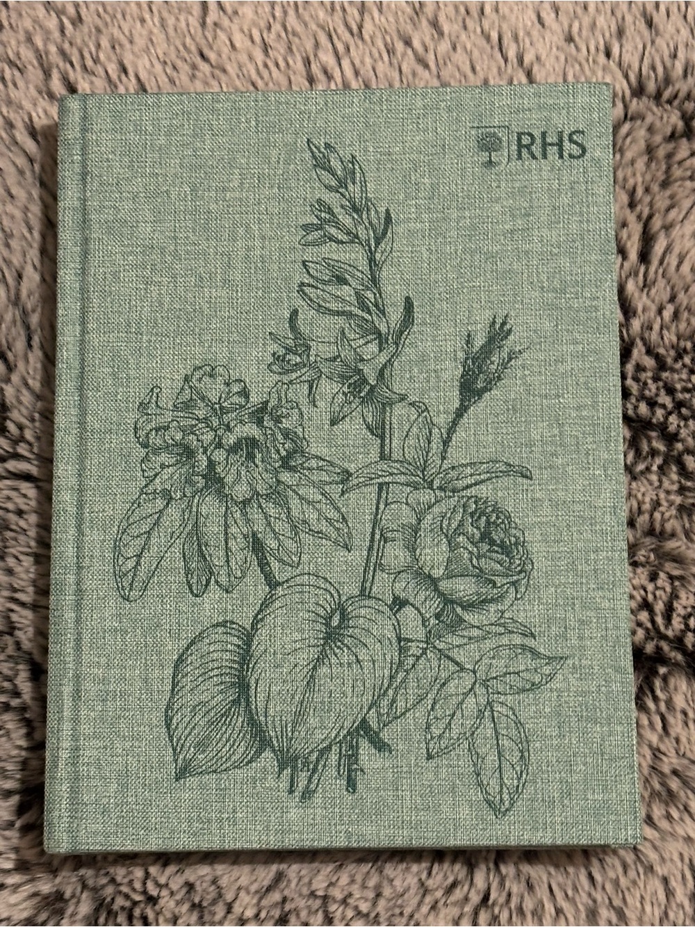 Sage Green Floral Hardcover Coffee Table Book